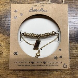 Bella Uno Bellissima Recycled Silver‎ Plated "Strong" Bracelet - Gold